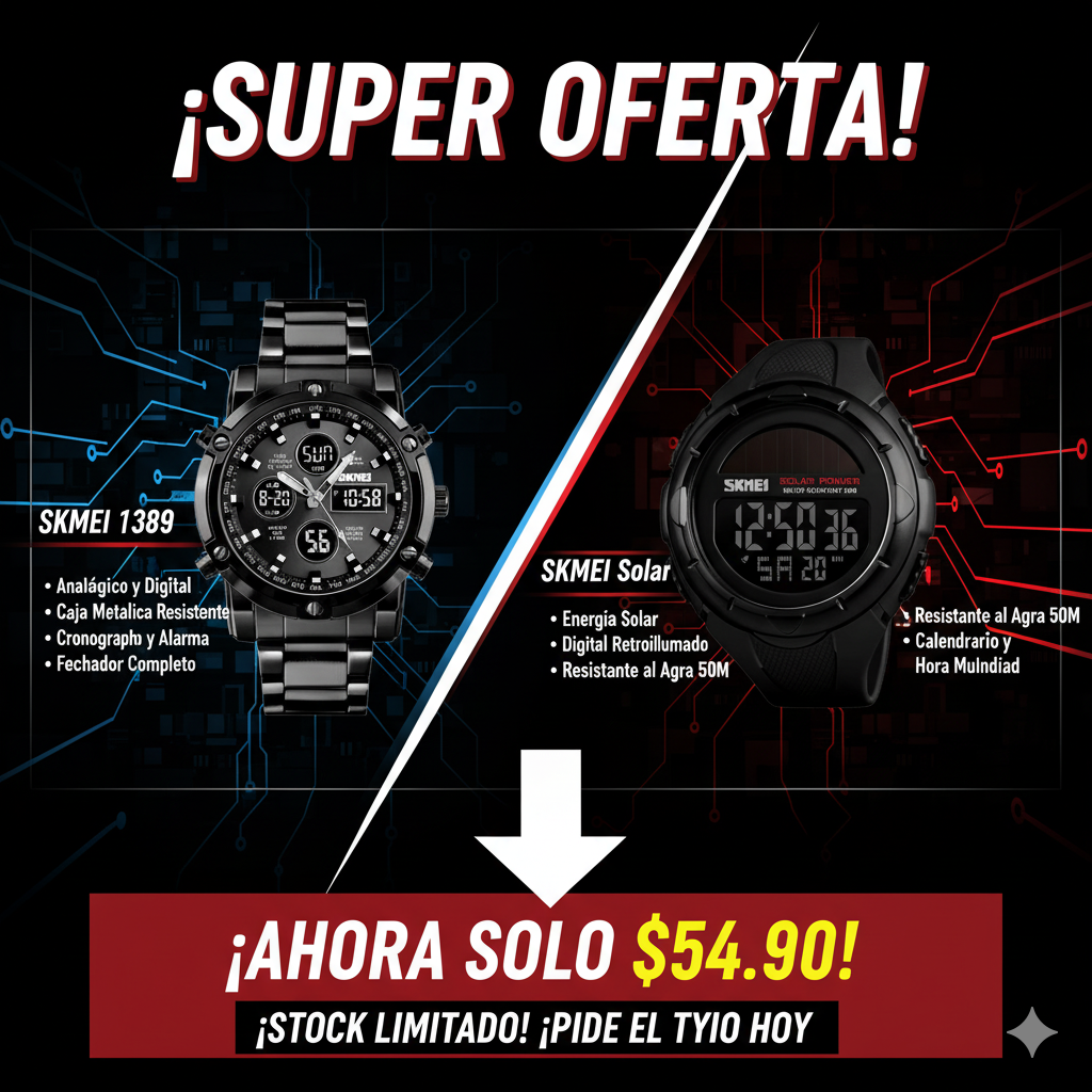 COMBO SKMEI 1389 Y SKMEI SOLAR